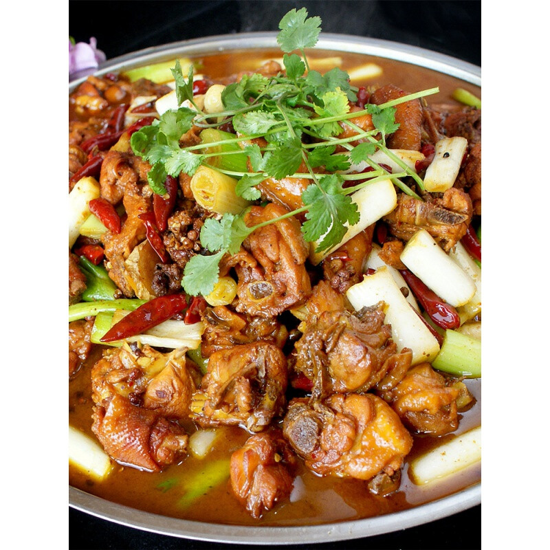 味巴哥新疆特色美食特产沙湾大盘鸡成品土鸡盘800真空方便食品