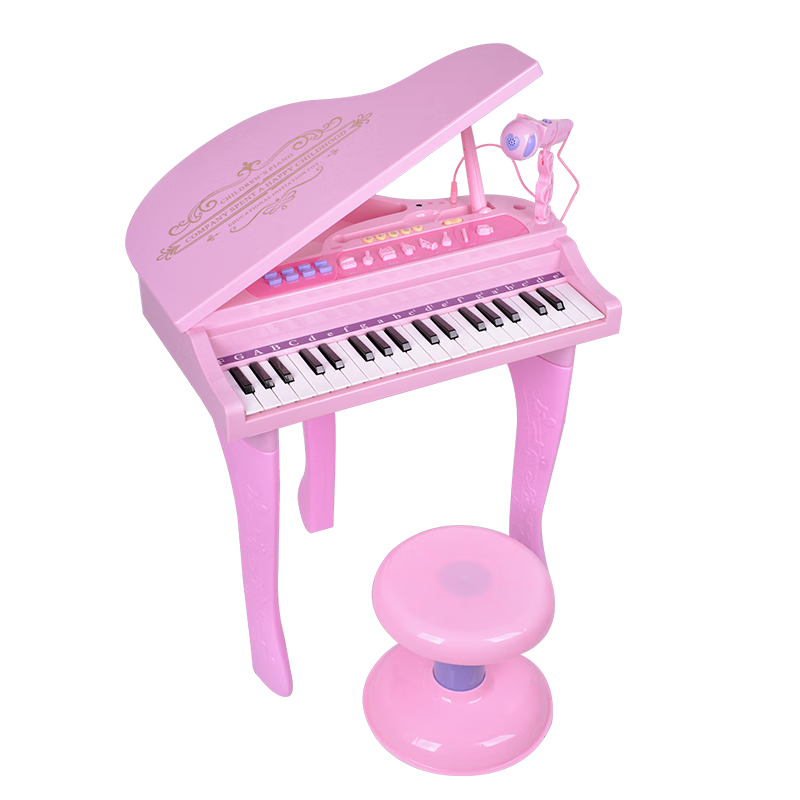 贝芬乐多功能电子琴钢琴儿童玩具女孩3-6岁以上冰雪奇缘六一儿童节礼物 多功能琴-粉【37键+话筒+蓝牙】