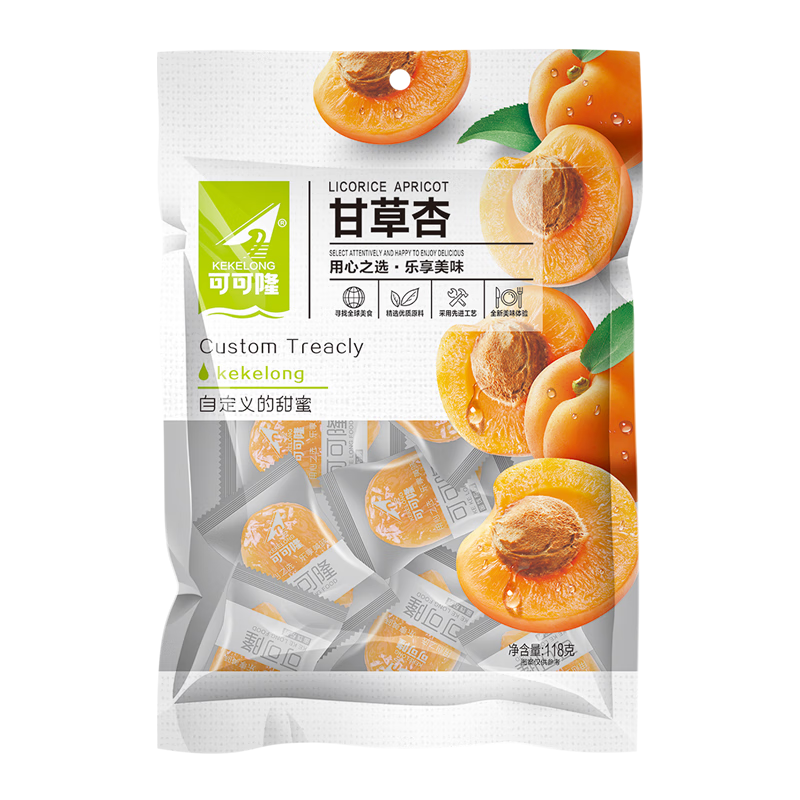 可口的甜蜜，历史价格平稳！可口隆甘草杏118g蜜饯果干值得一尝！|蜜饯果干历史价格查询