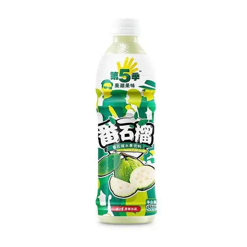 健力宝(jianlibao)第五季番石榴味果汁450ml*9或15瓶整箱果味饮料怀旧