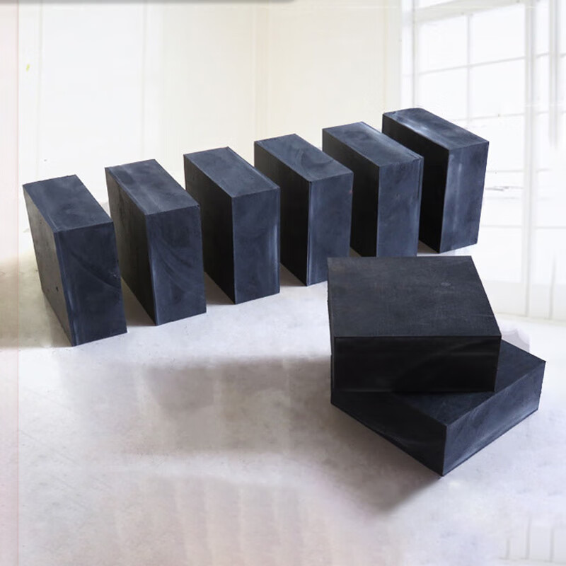 垫 防震垫高缓冲加厚弹性空调机床设备耐磨橡皮板 200x200x100mm厚