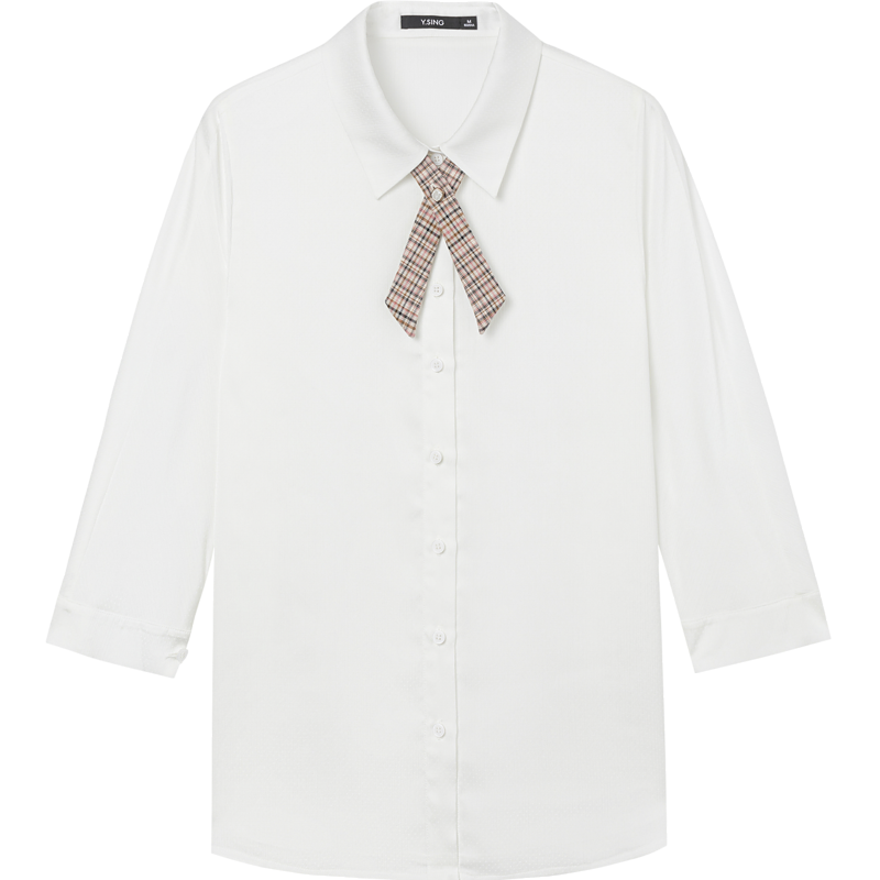 拍2件 衣香丽影新款气质显瘦简约百搭时尚优雅通勤韩版衬衫 白色 L 119元（合59.5元/件)