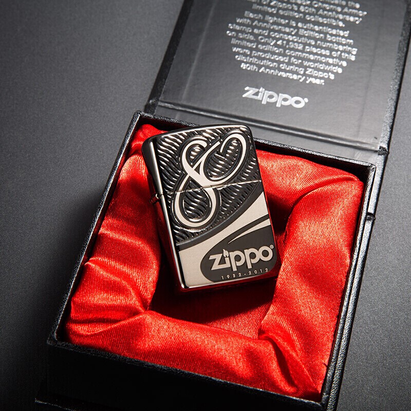 zippo打火机原装zippo防风煤油 绝版机黑冰盔甲机80周年纪念 zppo煤油