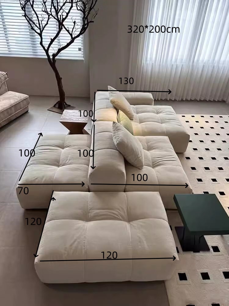双虎意式极简双面自由组合模块客厅沙发北欧奶油风大平层横厅布艺沙发