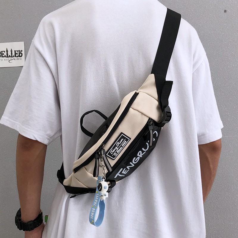 法德陆 斜挎包男潮牌日系潮流运动款胸包男士腰包跑步ins休闲包男斜