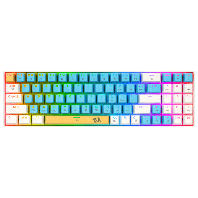 K688机械键盘电竞游戏键盘78键 蓝白 单色