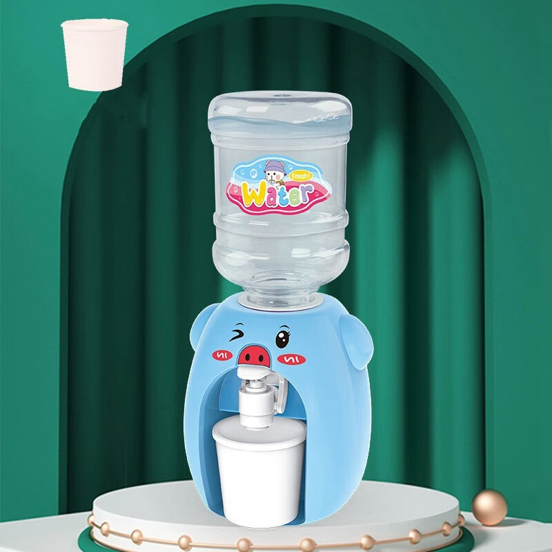 助城 迷你型儿童饮水机玩具可饮用q萌鸭饮水机过家家厨房饮料机抖音