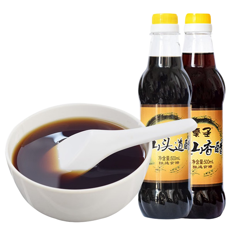 秦圣陜西特產(chǎn)五谷釀造糧食頭道醋寶雞岐山面條家用醋炒菜涼拌調味香醋 500ml香醋1瓶+500ml頭道醋1瓶