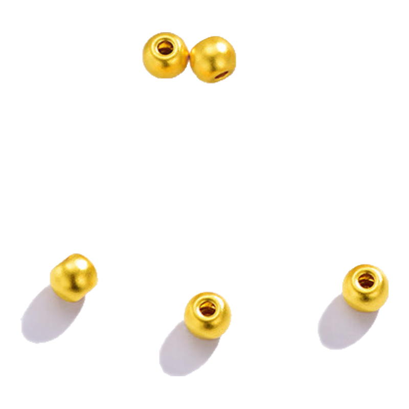 Lossot 投資金足金路路通金珠子散珠黃金轉(zhuǎn)運珠手鏈DIY小金圓珠金飾配件