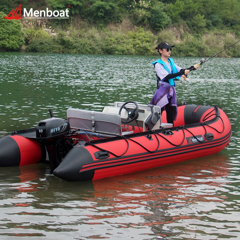 menboat曼勃hider充气船前操方向盘橡皮艇充气船铝合金底板橡路亚船