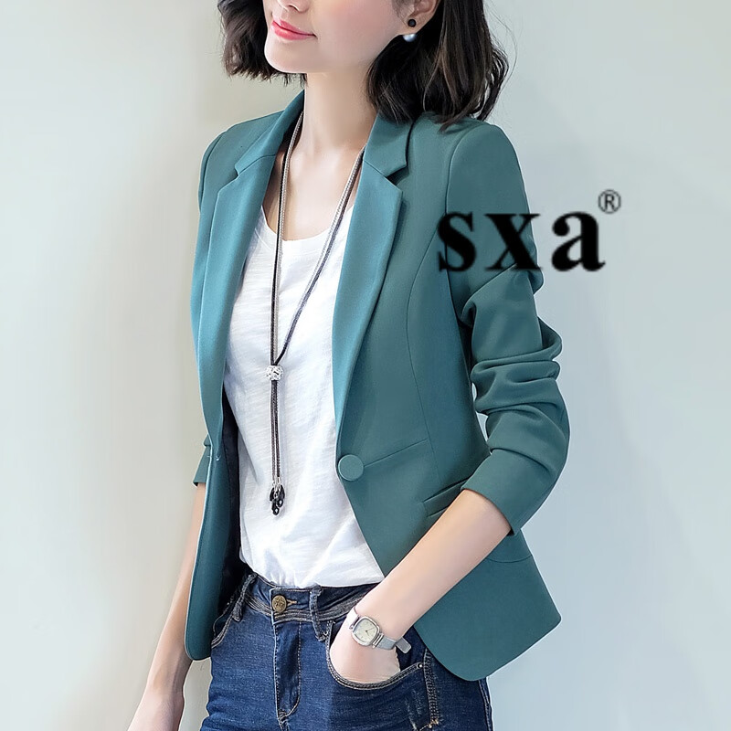sxasxa 香港潮牌短款休闲小西装外套女装春秋新款气质时尚小个子西服
