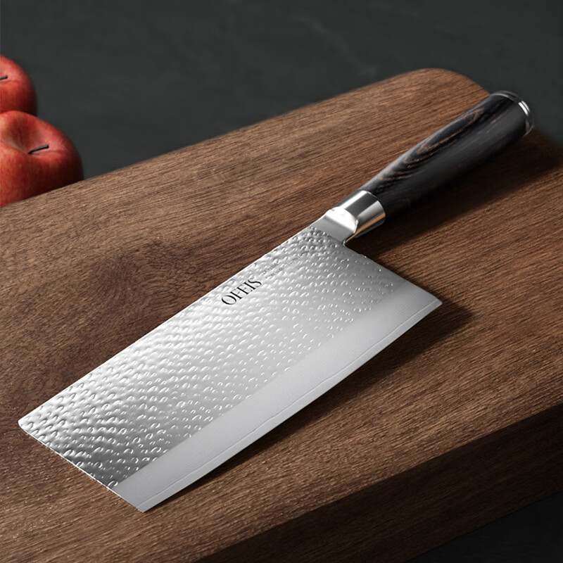 欧菲斯菜刀切片刀具厨师切肉大马士革钢锤纹锻打女士桑刀 德式67层大马士革菜刀