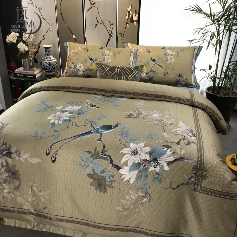 8四件套纯棉高端古典风轻奢感纯棉床单 叠翠流金 1.5m/1.8m床