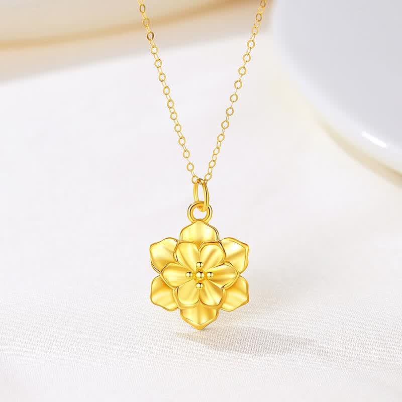 牡丹金花吊坠配金项链女 发顺丰