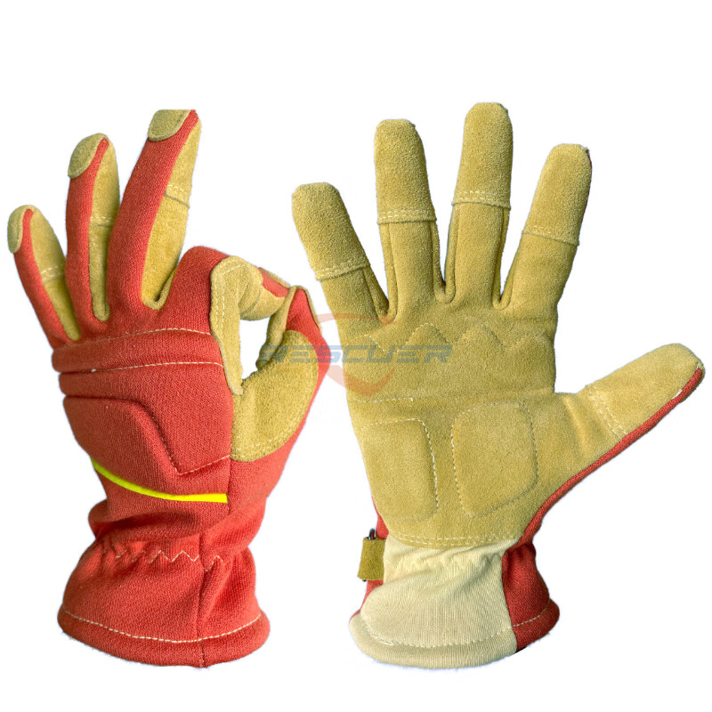 hkda消防抢险救援手套消防员专用应急国标阻燃森林芳纶牛皮防护加厚