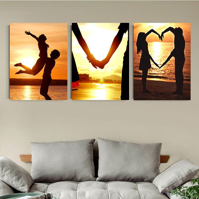 画现代简约客厅挂画酒店宾馆客房画房间温馨浪漫婚房墙画 爱心情侣 30