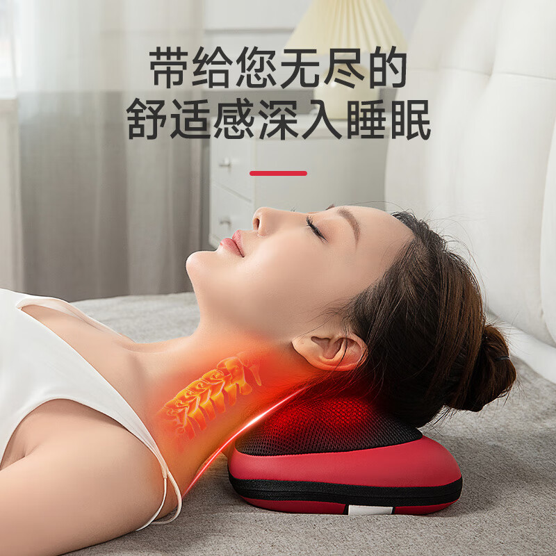 立昌（LiChang）腰部按摩器舒缓腰颈部酸痛全身可用颈椎按摩枕腰肌劳损腰椎间盘突出肩颈按摩仪 【中秋节礼物】  8D【有线插电款】按摩+定时+热敷+咖啡色