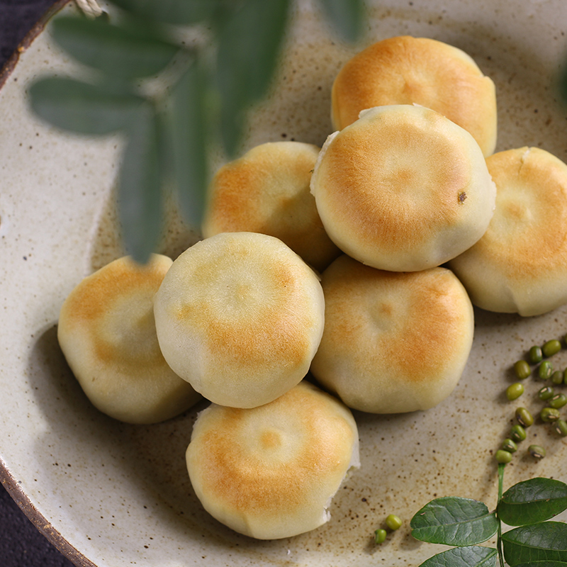 虎钢馋50枚冰皮绿豆饼手工绿豆糕正宗传统糕点早餐休闲老式儿时 10枚