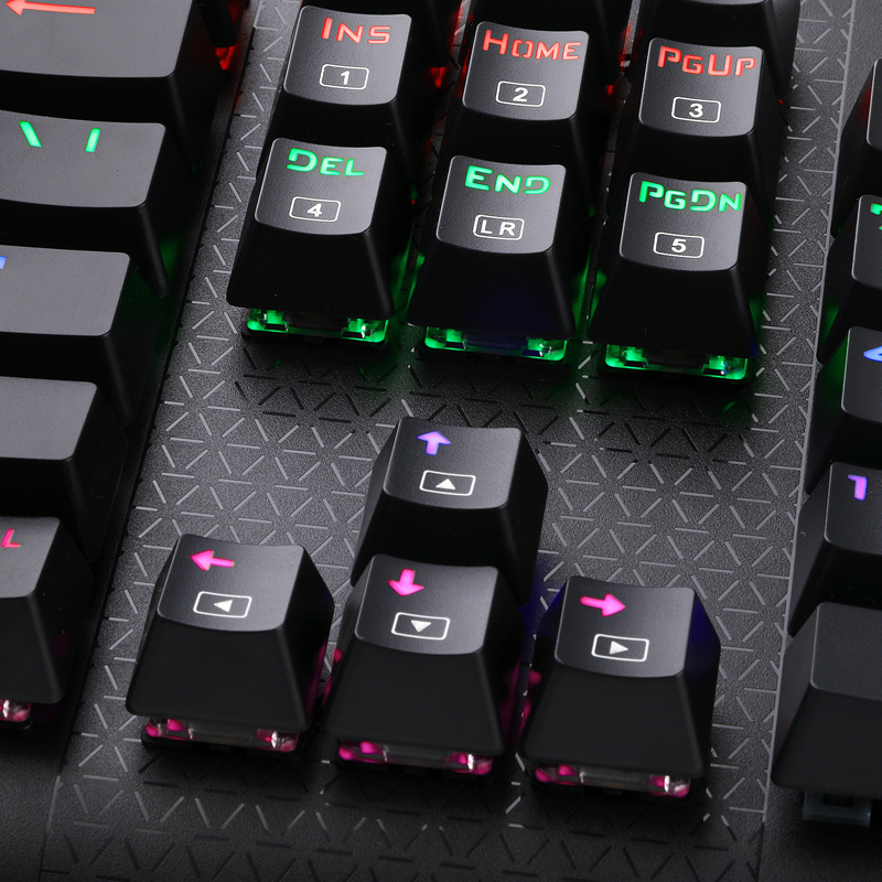 灵蛇（LINGSHE)机械键盘黑轴 有线游戏机械键盘 吃鸡发光机械键盘 混光 K807黑色 黑轴