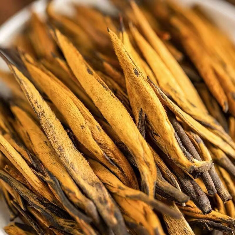 岩亥滇红大金针特级精品金针茶叶茶金芽金丝云南凤庆古树500g 金丝