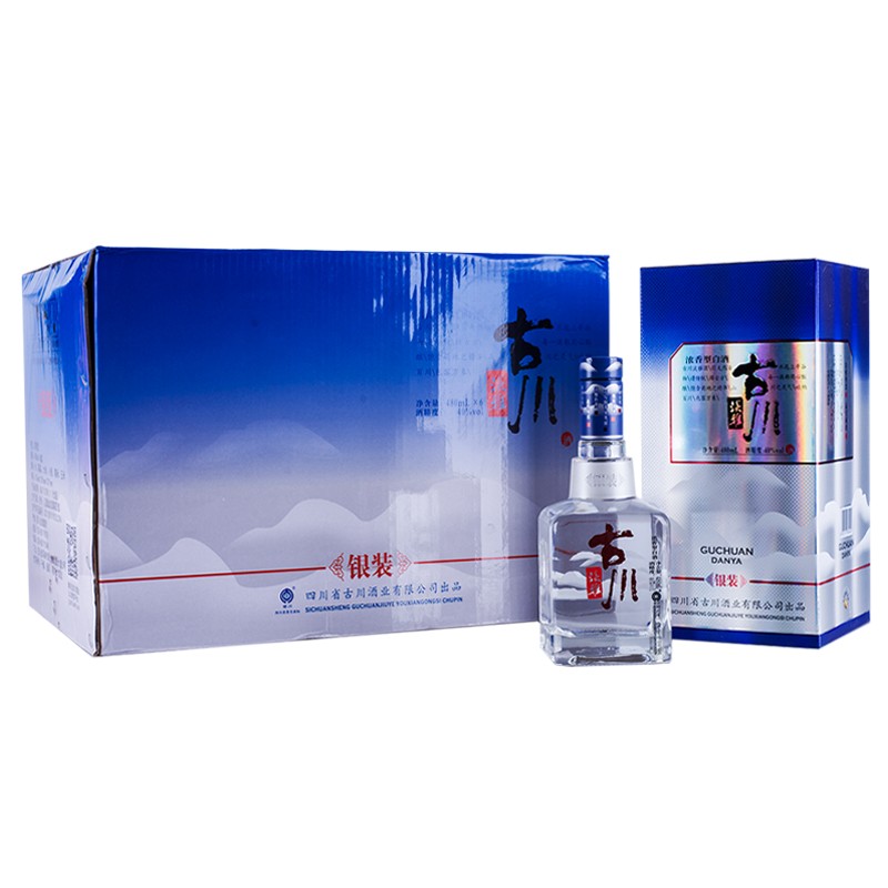 古川【川酒小金花 送礼聚会】 淡雅银装40度 浓香型白酒 480ml*6瓶
