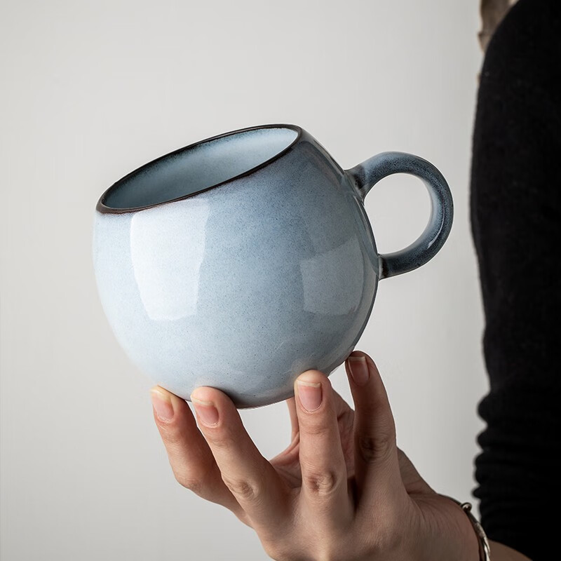 悠瓷(youcci)设计感球形陶瓷杯复古咖啡杯马克杯情侣喝水杯创意家用