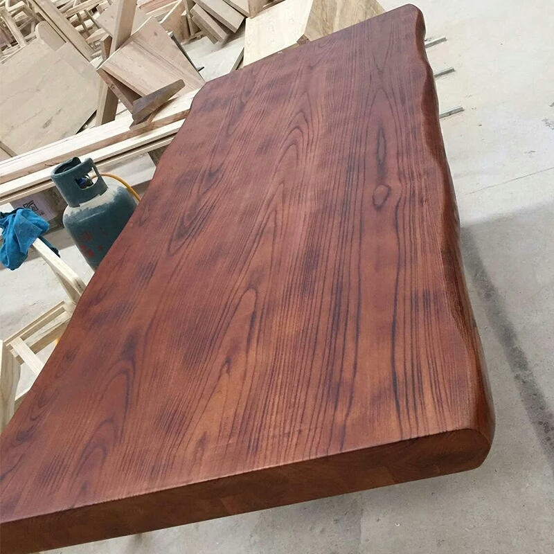 老榆木板定制实木板材吧台板松木板办公桌餐桌面板原木板隔板定做 复古老榆木 整装  其他结构