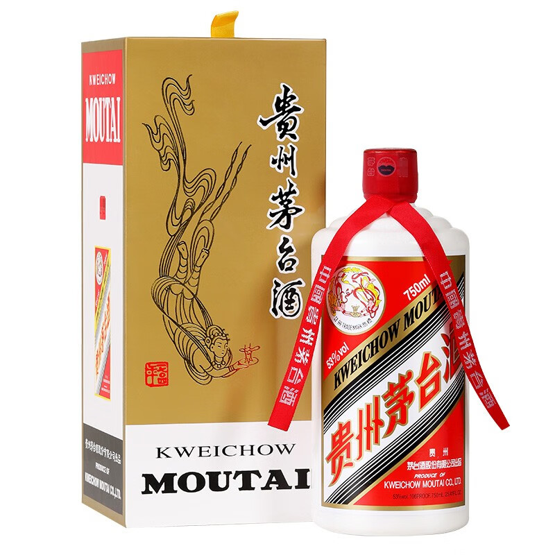 茅台(moutai)贵州茅台酒茅台酱香型白酒飞天 53度 53度 750ml 1瓶