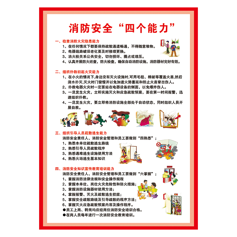 企业消防十条知识宣传画挂图单位消防安全常识宣传栏展板墙贴画防水