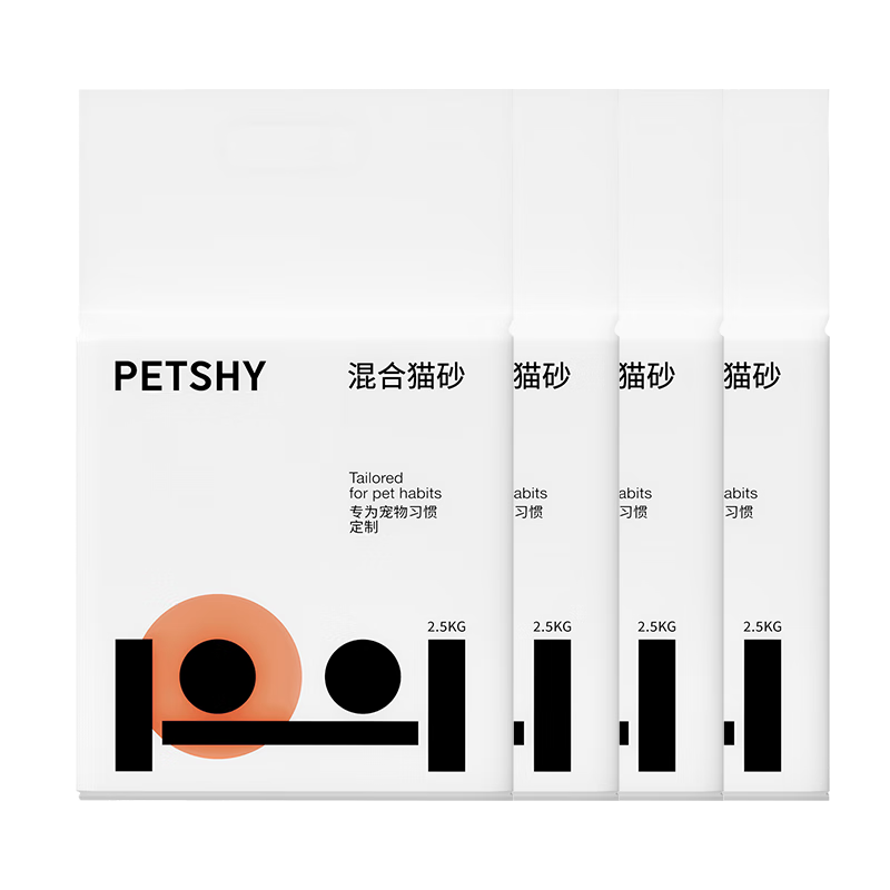 petshy 混合猫砂 2.0版 2.5kg*4包 原味