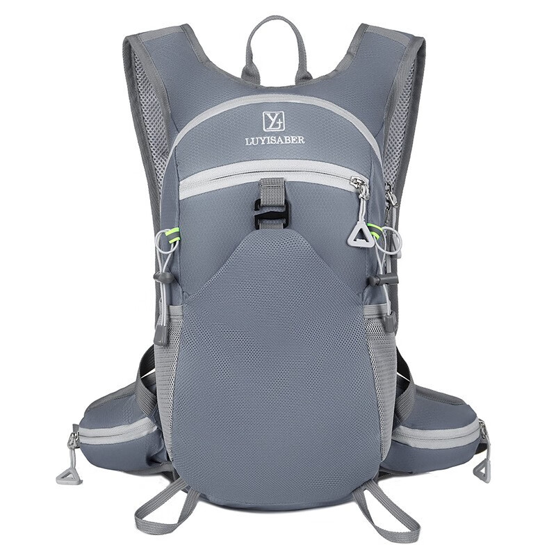 GPHF日本户外轻量化登山包男士徒步双肩包女骑行越野轻便防水滑雪背包 灰色 10升