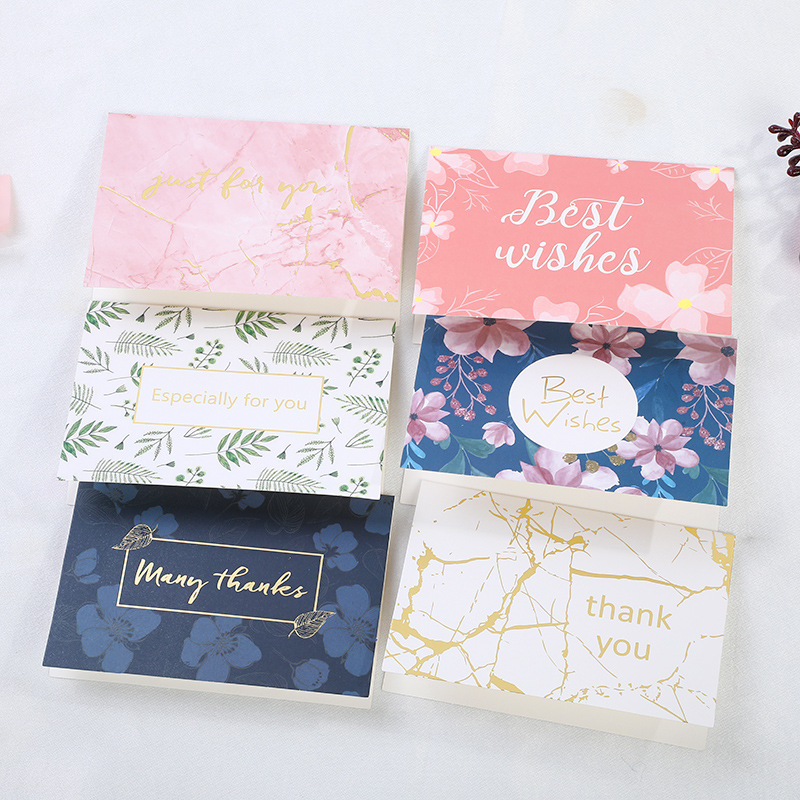 情人节烫金贺卡立体创意感恩节祝福贺卡节日生日礼物6张一套含信封