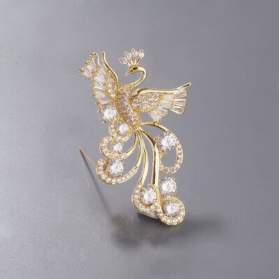 西柔慕 轻奢 胸针仿微镶锆石唯美凤凰胸花水晶西装胸花披肩别针配饰女