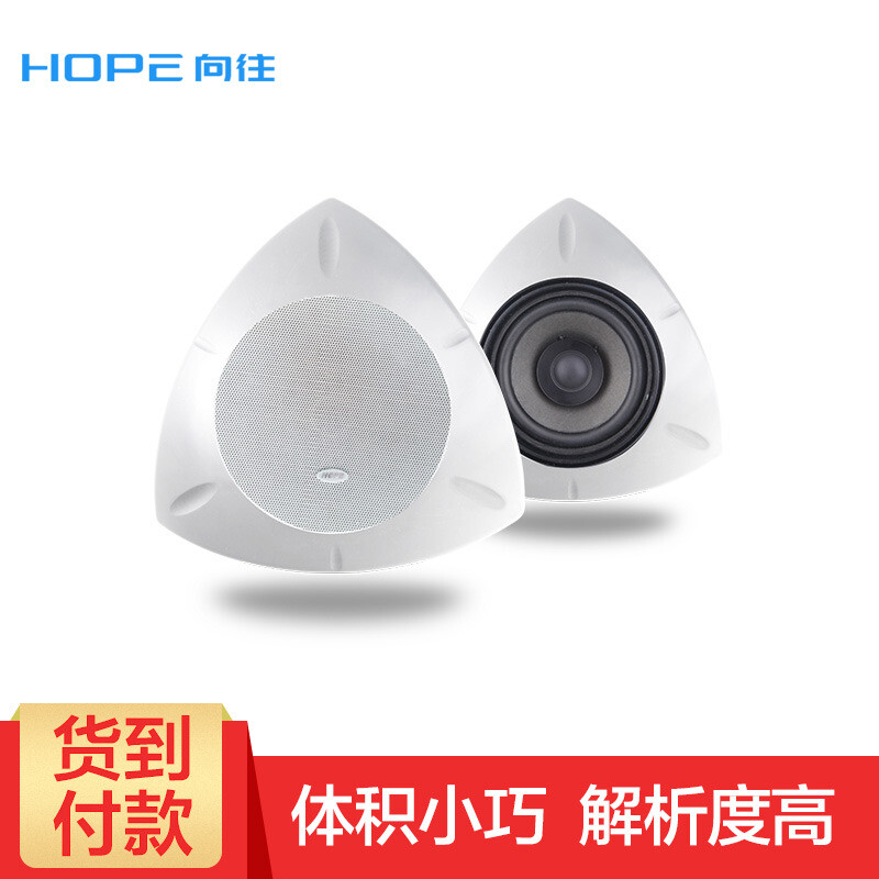 HOPE 向往/hope 720三角壁挂音乐喇叭控制器一对 圆弧设计 可挂墙角