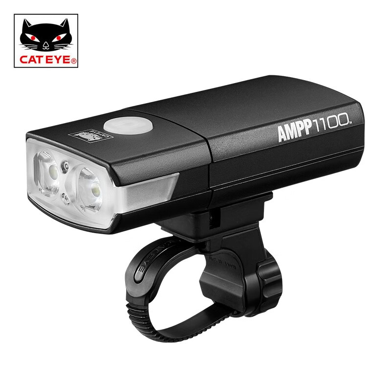 猫眼（CATEYE）自行车灯前灯强光流明充电骑行配件装备山地车公路车灯骑行灯 AMPP 1100流明 黑色