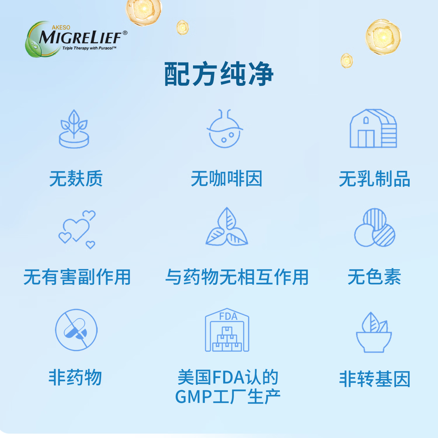 MigreLief美国迈立疏镁营养补剂小蓝帽小白菊维生素舒缓预防儿童偏头痛头晕 美国进口有效预防舒缓儿童偏头痛 60粒*1瓶