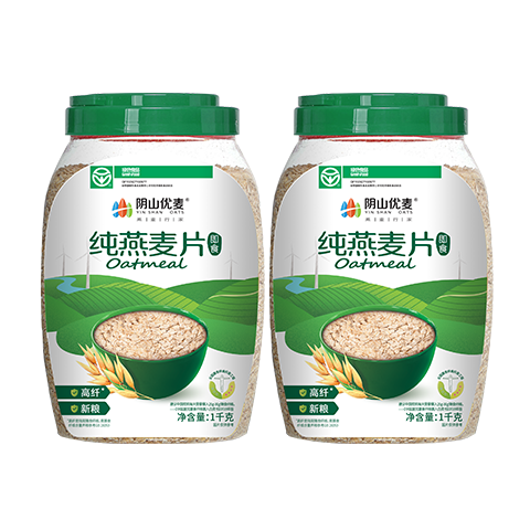 陰山優(yōu)麥內蒙古源生裸燕麥原味即食純燕麥片無(wú)添加蔗糖免煮燕麥片減肥代餐 【免煮即食】純麥  1000g*2桶