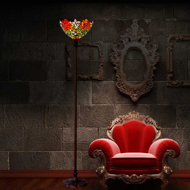 hauty 豪蒂 15寸浪漫玫瑰朝天灯美式乡村帝凡尼立式客厅书房卧室床头