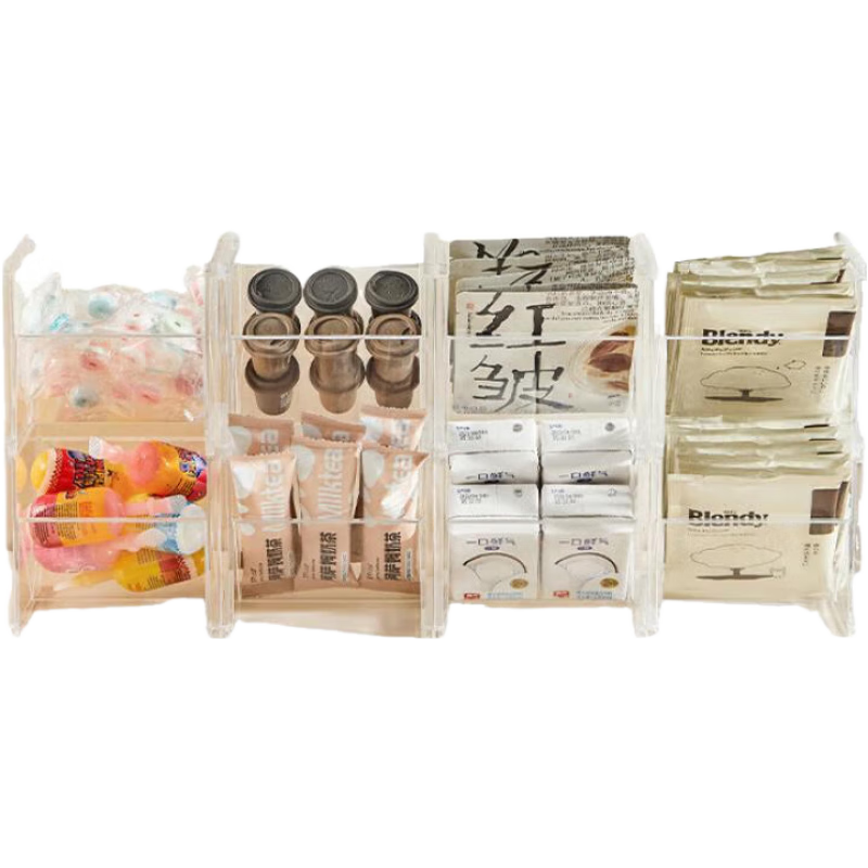 歐凱奇茶包收納盒膠囊咖啡桌面收納架茶水間置物架抽屜式簡約茶包儲物盒 透明色 11.6*10.4*10.8cm