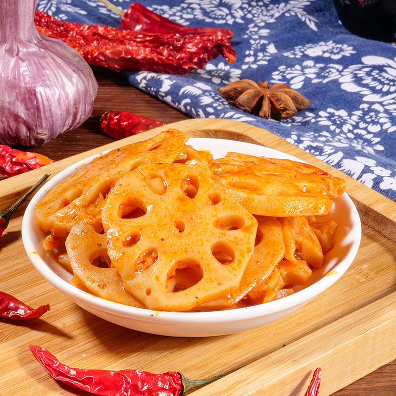 香辣麻辣藕片黑鸭味脆藕片莲藕海带丝海带片小零食卤藕开袋即食 黑鸭