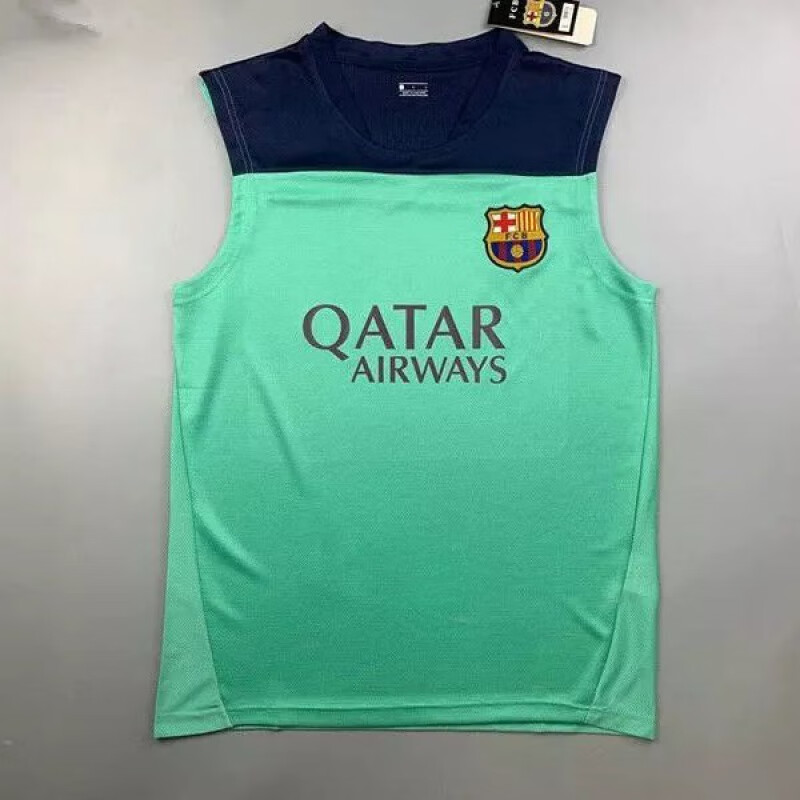 卡傲臻巴塞罗那10号梅西袖巴萨无袖对抗训练服背心足球服 绿色背心 s