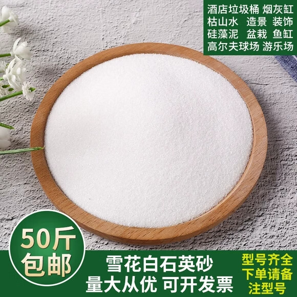 瑾则石英砂颗粒细沙白色灭烟沙酒店烟灰缸专用垃圾桶鱼缸造景纯白沙子