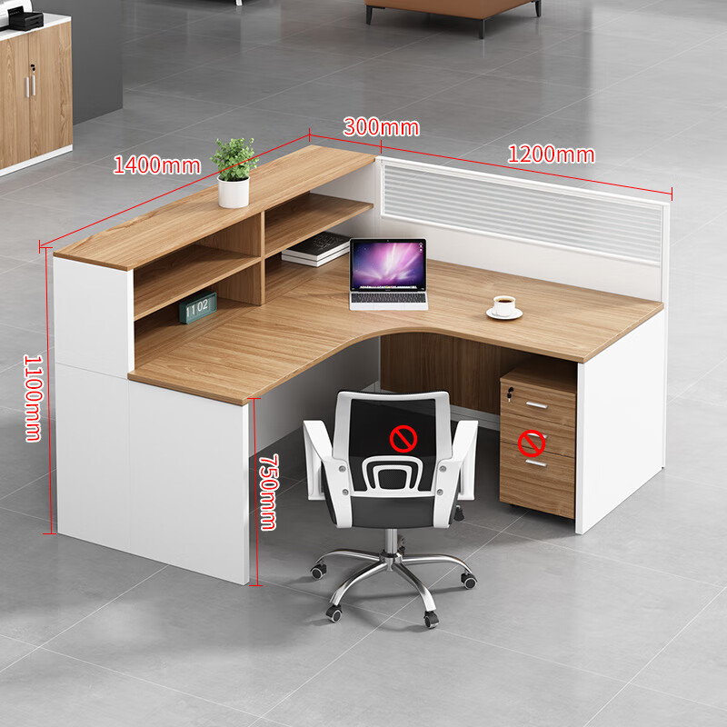 uhfr办工作桌 职员椅组合简约现代4/6人工位卡座屏风隔断财务员 单人