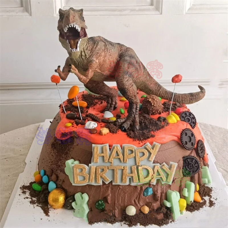 芙滋窝新款男孩子儿童小恐龙生日蛋糕一周岁男女宝宝霸王龙全国同城