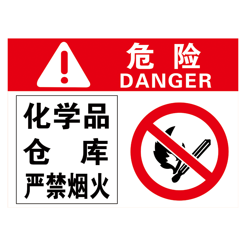 消防安全警示标志牌危险提示标识牌化学品仓库严禁烟火标示贴tep tep