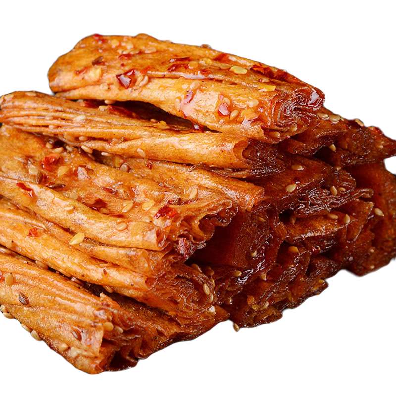 豆有味湖南特產(chǎn)手工辣條麻辣豆干豆皮豆卷香辣懷舊休閑小吃零食 香辣味4包(共500g)