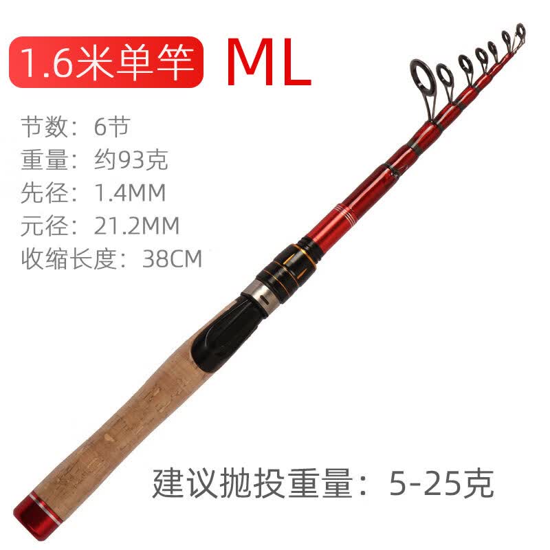 勋狸粑路滑竿短节伸缩路亚竿滑漂钓鲫鱼ml中软调高碳素大导环远投路