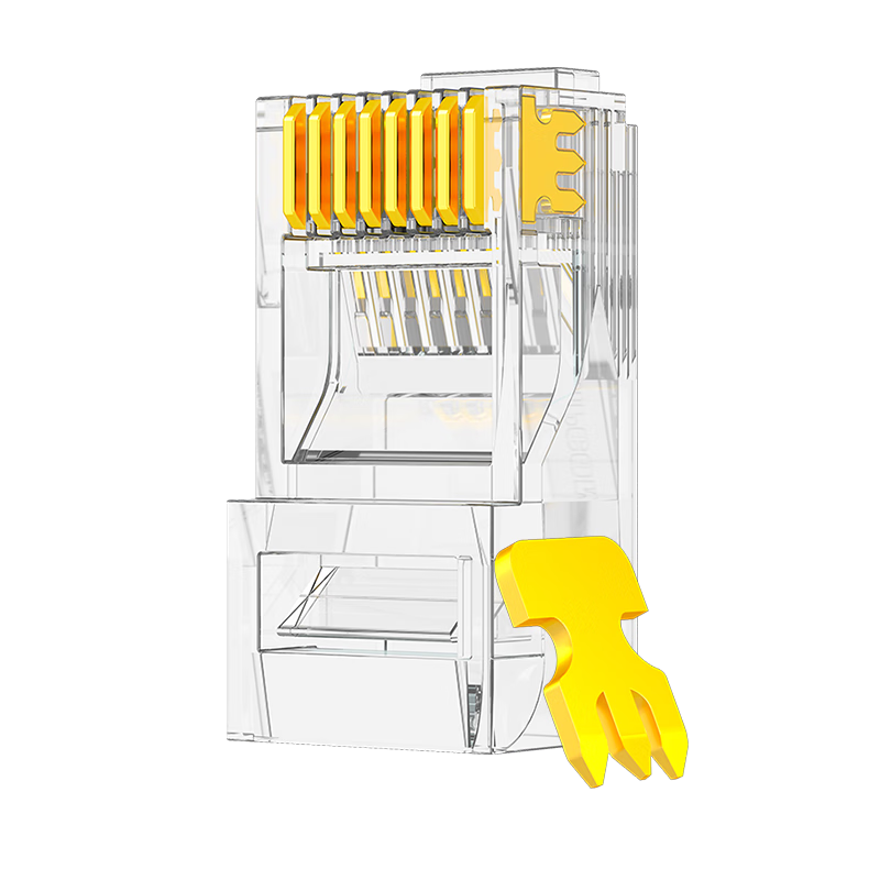 安普康（AMPCOM）网线水晶头六类 铜壳镀金15U千兆网络连接头100个RJ45监控工程8P8C高速家用电脑接头AMC615100