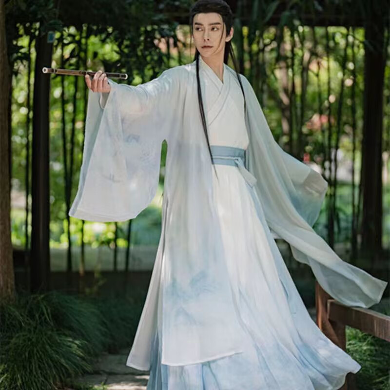 绘自然 汉服男古风魏晋男装侠客书生大码古风男士仙气飘逸古装学生