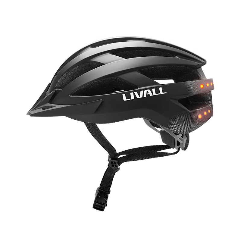 LIVALL力沃  MT1 智能山地车电动车骑行头盔男女自行车平衡滑板车城市通勤灯光警示安全帽 哑黑 L